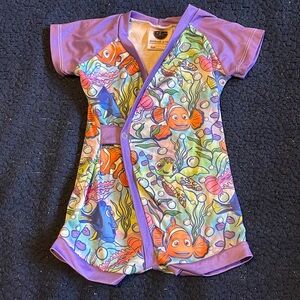 Finding Nemo Dorie Sea Fish Purple Multi Print Kids Baby Romper 12 - 18 Months